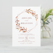 モダンな秋のグリーン幾何学的なルスティックウェディング招待状 招待状 (スタンド正面)