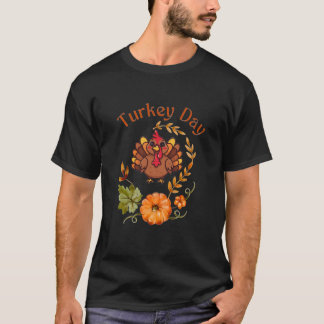 モダンな秋のシンプルターキー感謝祭Tシャツ Tシャツ