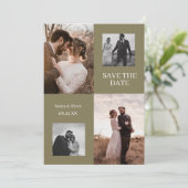 モダンな秋のフォトコラージュ 結婚式の日程を保存しよう 招待状 (スタンド正面)