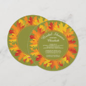 モダンな秋のブライダルシャワー招待状 招待状 (正面/裏面)