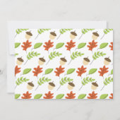 モダンな秋の木々とどんぐりの家の暖かさパーティー 招待状 (裏面)