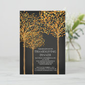 モダンな秋の木 感謝祭 招待状 (スタンド正面)