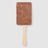 モダンな秋の結婚式 テラコッタ ゴールド プログラム ハンドファン (正面)