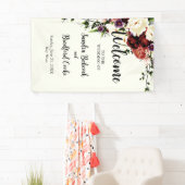 モダンな秋の花のウェディングウェルカムサイン 横断幕 (インサイチュ)