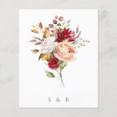モダンな秋の花の結婚式招待状 - お手頃価格 (裏面)
