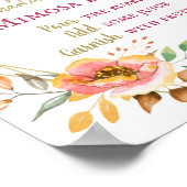 モダンな秋の花を飾ったブランチ ウェディングシャワー ミモザ ポスター (角)