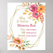 モダンな秋の花を飾ったブランチ ウェディングシャワー ミモザ ポスター (正面)