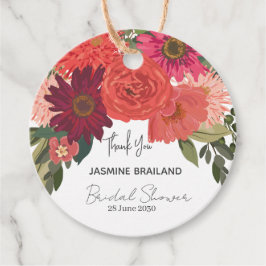 モダンな秋の花束 ブライダルシャワーのお礼 フェイバータグ