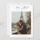 モダンな秘密の結婚式 フォトカード 案内状 (正面)