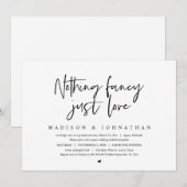 モダンな秘密の結婚式, 何も豪華でなく, 愛だけ 招待状 (正面/裏面)