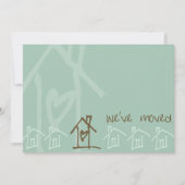 モダンな移動発表 案内状 (正面)