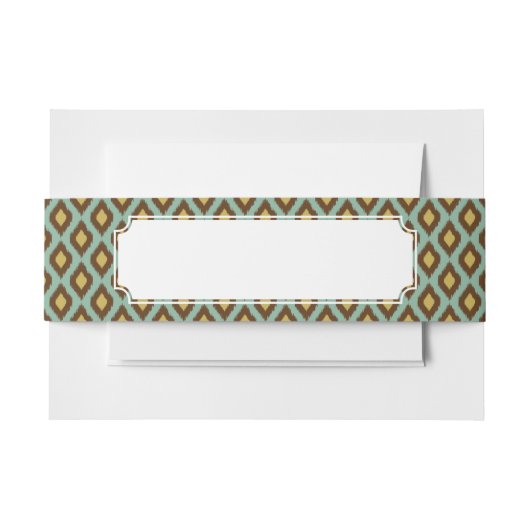 モダンな種族のイカットの青く黄色いモダン 招待状ベリーバンド (正面例)