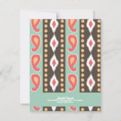 モダンな種族のカラフルな誕生会 招待状 (裏面)