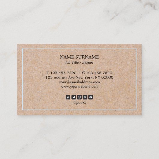 モダンな空色のアクセントによって印刷されるクラフトのアポイントメント 名刺 (裏面)