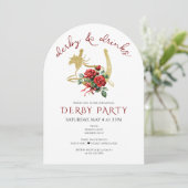 モダンな競馬ダービー & ドリンクパーティー 馬術 招待状 (スタンド正面)
