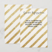 モダンな筆致のゴールドウェディングゲストインフォメーションカード エンクロージャーカード (正面/裏面)