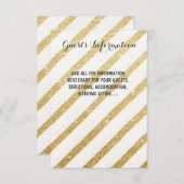 モダンな筆致のゴールドウェディングゲスト情報挿入カード エンクロージャーカード (正面/裏面)