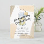 モダンな筆致の新築祝いカジュアルパーティー 招待状 (スタンド正面)