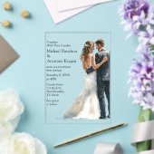 モダンな筆記体でエレガントな花嫁+花婿の結婚式 アクリル招待状 (インサイチュ (ウェディング))