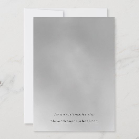 モダンな筆記体で「Save the Date」ホワイト セーブザデート (裏面)