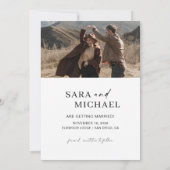 モダンな筆記体のエレガントな結婚式の写真を使ったSave The Date セーブザデート (裏面)