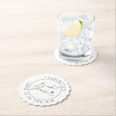 モダンな筆記体のバレンタインデー ブライダルシャワー ペーパーコースター (インサイチュ)