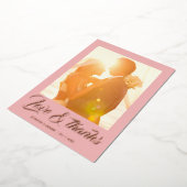 モダンな筆記体を使ったオーダーメイドの結婚式のお礼状カード 箔招待状 (回転した状態)