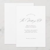 モダンな筆記体を使ったシンプルな結婚式の招待状 招待状 (正面/裏面)