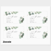 モダンな筆記体エレガントなヴィンテージ写真なしのユーカリ 長方形シール (シート)