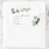 モダンな筆記体エレガントなヴィンテージ写真なしのユーカリ 長方形シール (バッグ)