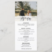 モダンな筆記体タイトルが特徴のエレガントな結婚式メニュー メニュー (正面)