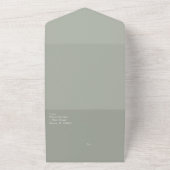 モダンな筆記体 シンプルな桜色のウェディング オールインワン招待状 (外側)