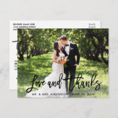 モダンな筆記体 結婚式 愛と感謝 ポストカード (正面/裏面)