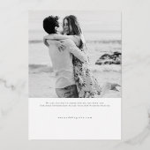 モダンな箔押しの結婚式日程事前通知カード 箔招待状 (裏面)