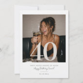 モダンな節目の誕生日フォト 招待状 (正面)