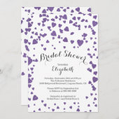 モダンな紙吹雪のハートのブライダルシャワーの招待状 招待状 (正面/裏面)