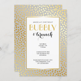 モダンな紙吹雪の水玉模様パターン灰色および金ゴールド 招待状