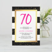 モダンな紙吹雪|の第70誕生日のパーティの招待状 招待状 (スタンド正面)