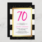 モダンな紙吹雪|の第70誕生日のパーティの招待状 招待状 (正面/裏面)