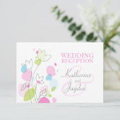 モダンな紙吹雪 フラワー ウェディング 情報封入カード エンクロージャーカード (スタンド正面)