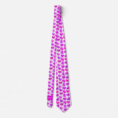 モダンな紫とピンクの落書きハートバレンタイン名 ネクタイ (裏面)