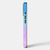 モダンな紫のグラデーション青ラメ Case-Mate iPhoneケース (裏面 / 左)