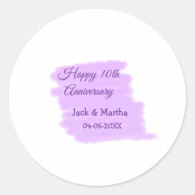 モダンな紫の水彩画がおしゃれな10周年