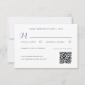 モダンな紫の花のRSVP ウェディング 出欠カード (裏面)