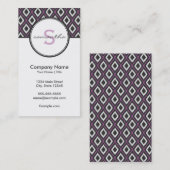 モダンな紫色および灰色 名刺 (正面/裏面)