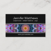 モダンな紫色のはす曼荼羅 名刺 (正面)