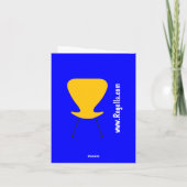 モダンな紫色のレトロの椅子の万能メッセージカード カード (裏面)