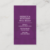 モダンな紫色のワイナリー 名刺 (裏面)