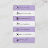 モダンな紫色の写真社会的な媒体の名刺 名刺 (裏面)