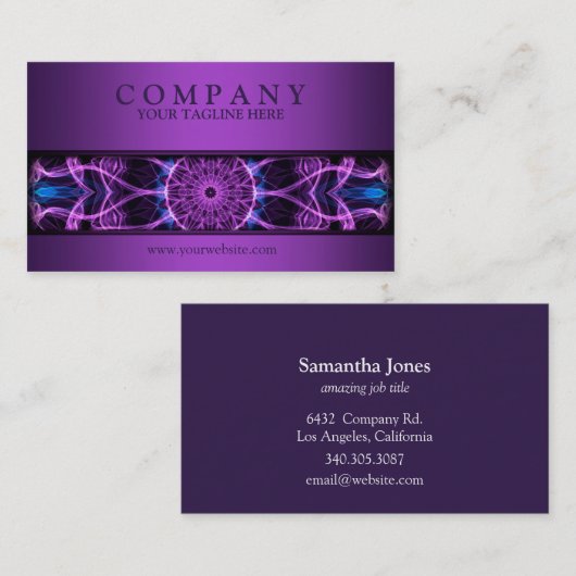 モダンな紫色の欲求の曼荼羅の紫色 名刺 (正面/裏面)